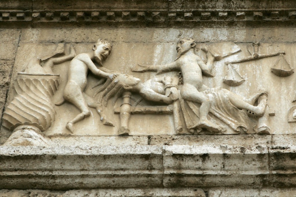 rilievo della facciata di S.Pietro a Spoleto