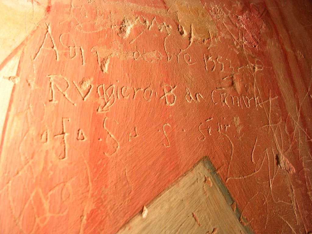 "9 ottobre 1553 ruggiero B da canara f.s.s. semper