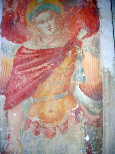 Mikael in un affresco di età rinascimentale