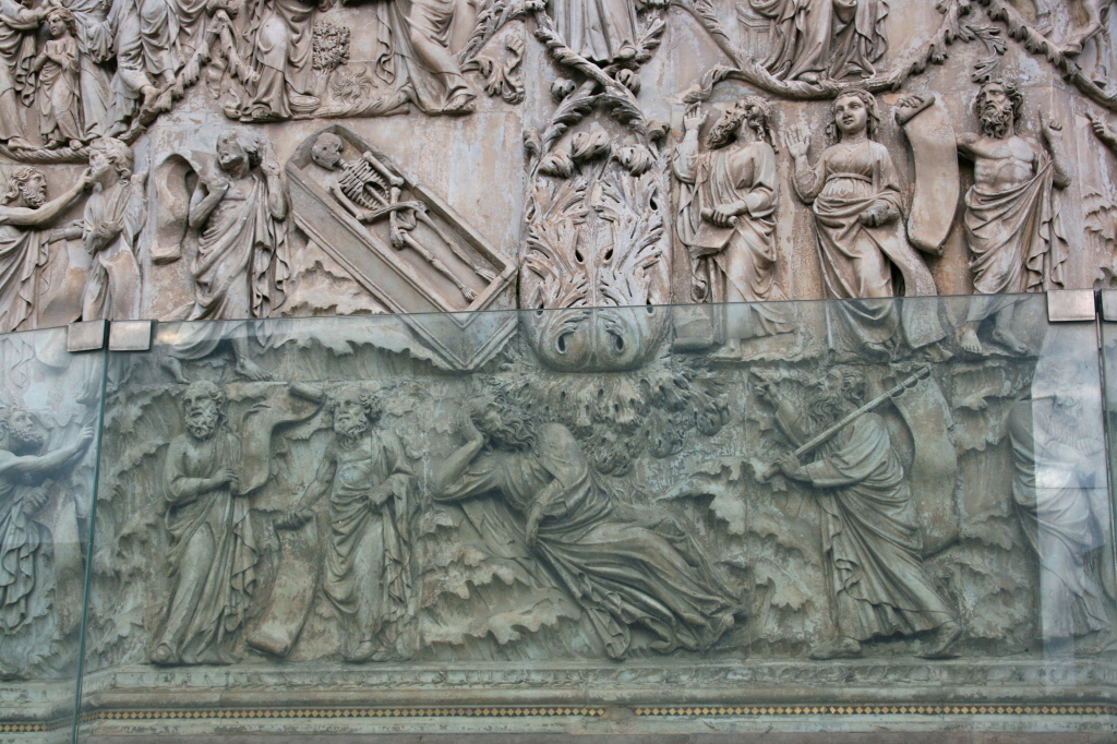 l'albero genealogico di Gesù fuoriesce dal corpo della figura semisdraiata di Jesse dormiente