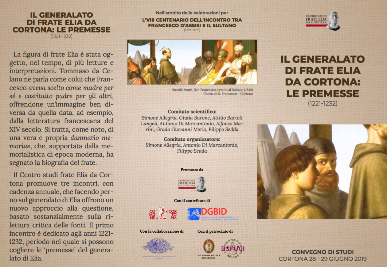Convegno su Frate Elia il 28 e il 29 giugno a Cortona